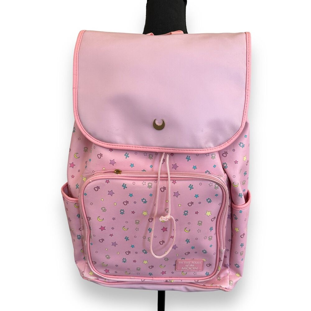 Sailor Moon Pink School Backpack Luna Large 17”X14” In the Name Of The Moon - Picture 2 of 16